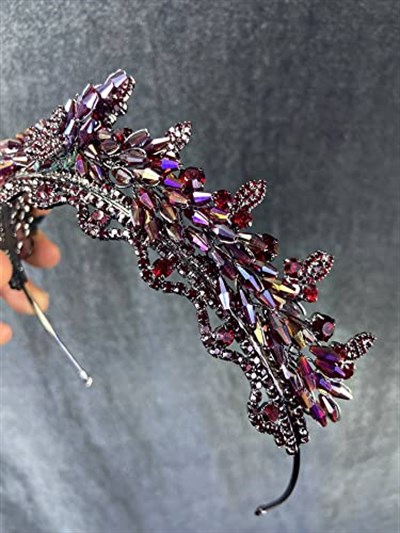Janjanlı Mor Kristal Boncuklu Marvel Model Kına Ve Gelin Tacı