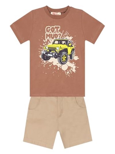 Jeep Mood Erkek Çocuk T-shirt Gabardin Şort Takım