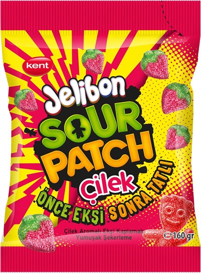 Jelibon Sour Patch Çilek Aromalı Yumuşak Şekerleme 160 gr 2li paket