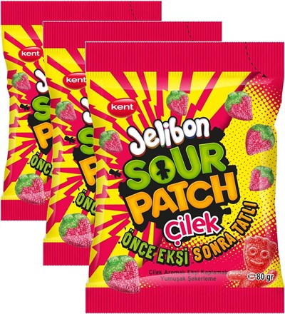 Jelibon Sour Patch Çilek Aromalı Yumuşak Şekerleme 80 gr