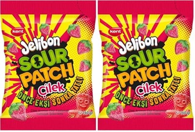 Jelibon Sour Patch Çilek Aromalı Yumuşak Şekerleme 160 gr 2li paket