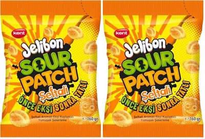 Jelibon Sour Patch Şeftali Aromalı Yumuşak Şekerleme 160 gr (2 paketi)