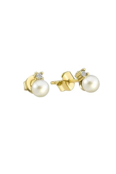 Jelux 925 Ayar Gümüş Mayorka 4 Mm Gold Renkli Inci Küpe