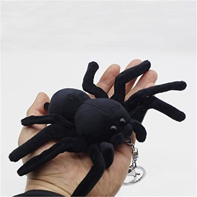 JIANEEXSQ Sevimli Gerçekçi Örümcek Doldurulmuş Hayvan Böcek Peluş Oyuncak, Gerçekçi Araneid Peluş Bebek Sırt Çantası El Çantası Pandent Hediye (9,9 cm)