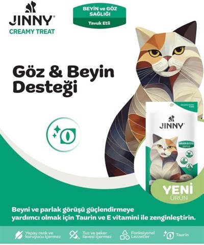 Jinny Creamy Treat Brain Eye Tavuk Etli Kedi Sıvı Ödülü 5X15GR