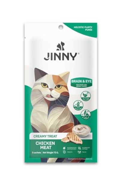 Jinny Creamy Treat Brain Eye Tavuk Etli Kedi Sıvı Ödülü 5X15GR