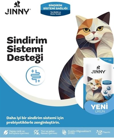 Jinny Creamy Treat Digestive Tuna İstiridye Etli Kedi Sıvı Ödülü 5X15GR