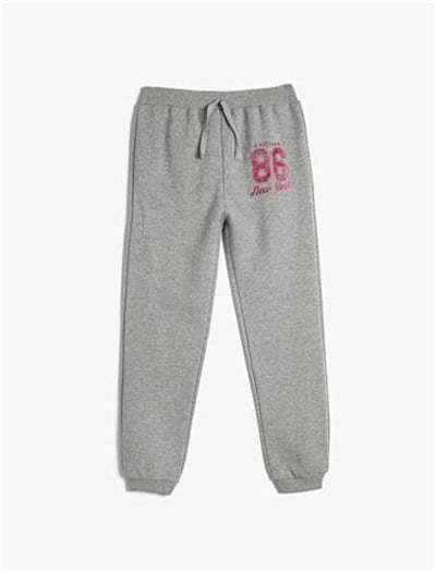 Jogger Eşofman Altı Beli Bağlamalı Sim Baskı Detaylı