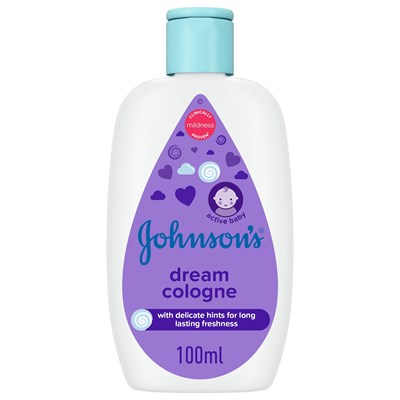 Johnsons Baby Dream Bebek Kolonyası 100 ml | Klinik olarak kanıtlanmış hafif formül, alkolsüz, doğal olarak türetilmiş, paraben, sülfat, boya ve ftalat içermez