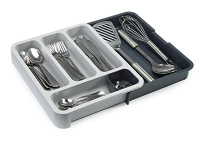 Joseph Joseph 85042 DrawerStore Genişleyen Çatal Bıçak Düzenleyici, Koyu Gri