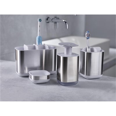 Joseph Joseph Easystore™ Steel Diş Fırçalık Beyaz/gri