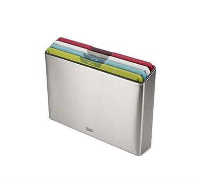 Joseph Joseph Folio Icon kesme tahtası seti, saklama kutulu, kaymaz, renk işaretli, 4 parça, büyük, paslanmaz çelik - Seçenekler: Folyo, Folyo Icon, large, 35.5U x 7.4G cm