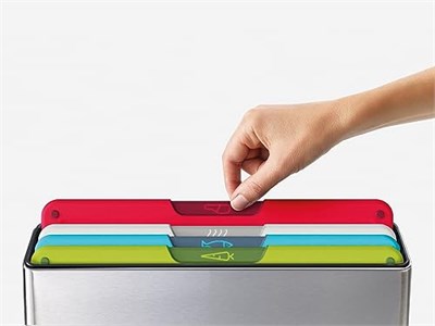 Joseph Joseph Folio Icon kesme tahtası seti, saklama kutulu, kaymaz, renk işaretli, 4 parça, büyük, paslanmaz çelik - Seçenekler: Folyo, Folyo Icon, large, 35.5U x 7.4G cm