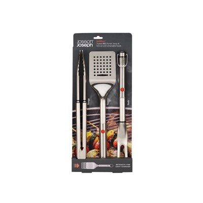 Joseph Joseph Grillout 3 Lü Paslanmaz Çelik Barbekü Spatulası, Maşa Ve Çatal Seti