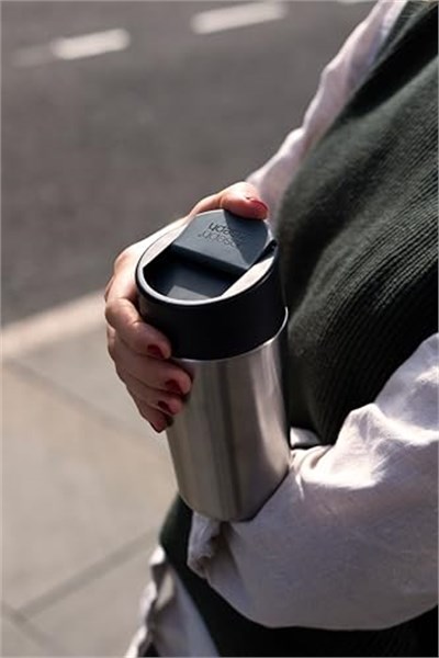 Joseph Joseph Sipp Çelik Travel Mug Büyük, Antrasit, 454 Ml