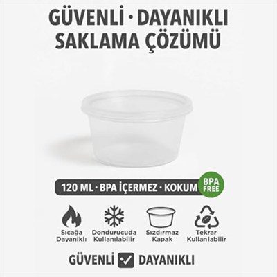 Jouis Saklama Kabı Sos 50 Adet 120 ml – 4 oz Kemik Suyu, İlik Suyu, Anne Sütü, Sos ve Püre Dondurucu Uyumlu Buzluk Kabı, Sızdırmaz Kapaklı (BPA İÇERMEZ - KALİTELİ)