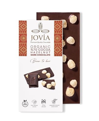 jovia premium quality chocolate ÇİKOLATA Organik Çikolata-%70 Bitter Fındıklı 85 gr