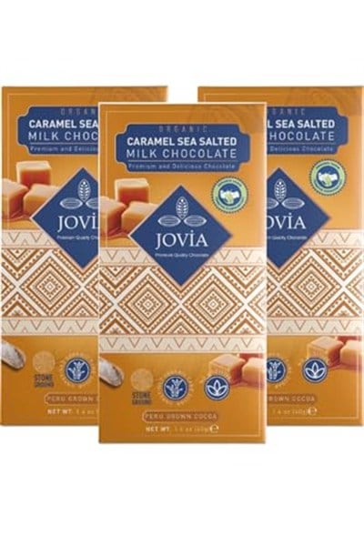 jovia premium quality chocolate Organik Sütlü Çikolata-karamel&deniz Tuzlu 3lü Avantaj
