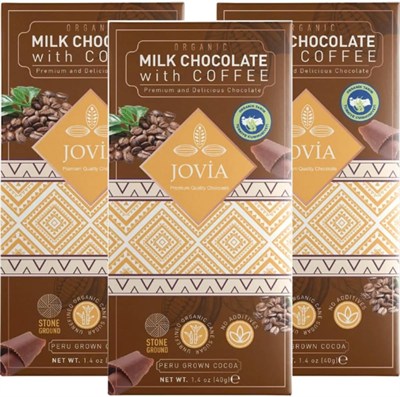 jovia premium quality chocolate Organik Sütlü Çikolata-kahveli 3lü Avantaj Paket