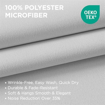 Joydeco Beyaz Perde 220 cm Uzunluğunda 2 Panel Seti, Isı Yalıtımlı Uzun Perde ve Perdeler 2 Burg, Oturma Odası Yatak Odası Penceresi için Oda Karartma Gromet Perdeleri (G132 x U 225 inç, Grimsi Beyaz)