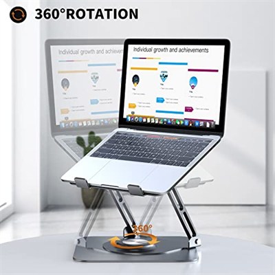 JOYEKY Masa için Dizüstü Bilgisayar Standı, 360° Dönebilen Tabanlı Ayarlanabilir Bilgisayar Standı, İşbirliğine Dayalı Çalışma için Ergonomik Dizüstü Bilgisayar Yükselticisi, Katlanabilir ve