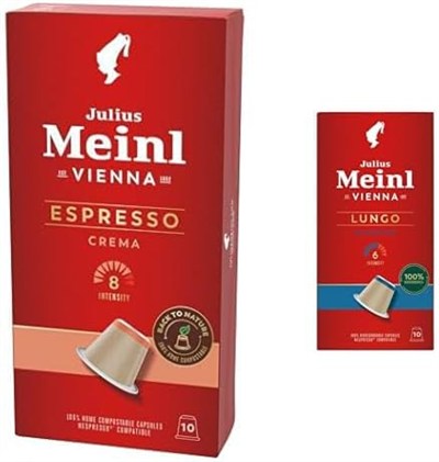 Julius Meinl Espresso Crema Kapsül Kahve 10 Adet ve Julius Meinl Lungo Classico Kapsül Kahve - 1 paket 10 Adet Biodegradable
