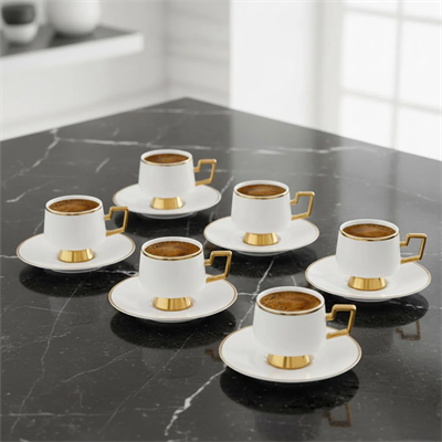 Jumbo Ellmore Gold 6 Kişilik Kahve Fincan Takımı