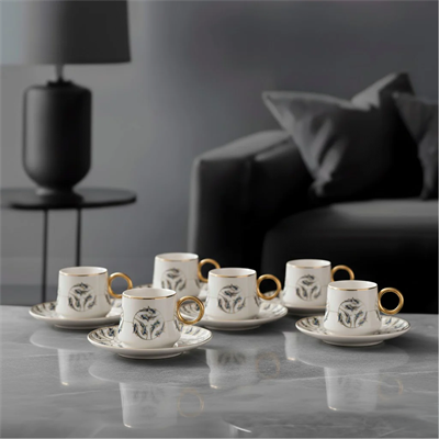 Jumbo Grace Gold 6 Kişilik Kahve Fincan Takımı
