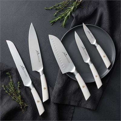 Jumbo Katana Standlı 6 Parça Alman Çeliği Beyaz Bıçak Seti