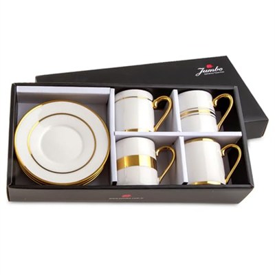 Jumbo Luces Gold 4 Kişilik Kahve Fincan Takımı