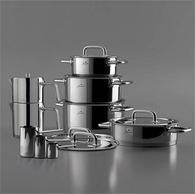 Jumbo Metalix 14 Parça Çelik Çeyiz Seti (Metalix 8 Parça Çelik Tencere Seti-Metalix Full Metal Çaydanlık-3lü Cezve)