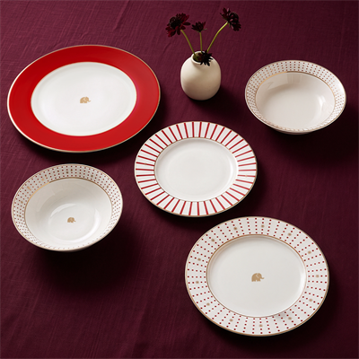 Jumbo Navy 24 Parça 6 Kişilik Yemek Takımı Kırmızı