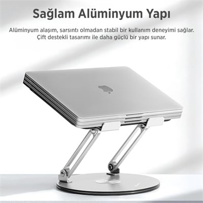Juo 360° Dönebilen Yükseklik Ayarlı Metal Notebook Laptop Standı