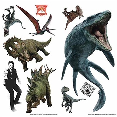 Jurassic World Fallen Kingdom Soy ve Yapıştır Duvar Çıkartmaları, RoomMatesten RMK3798SCS