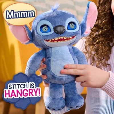 Just Play Disney Stitch Many Moods 34,3 cm büyük etkileşimli pelüş oyuncak, 50+ ses efekti ve sözler, etkileyici LCD gözler, 3 yaşından itibaren çocuk oyuncağı