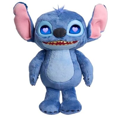 Just Play Disney Stitch Many Moods 34,3 cm büyük etkileşimli pelüş oyuncak, 50+ ses efekti ve sözler, etkileyici LCD gözler, 3 yaşından itibaren çocuk oyuncağı