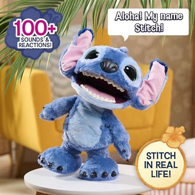Just Play Disney Ultimate Stitch – Fonksiyonel Pelüş Hayvan, 100+ Gürültü ve Tepki, 3 Yaşından İtibaren, 43 cm, Etkileşimli, Pelüş Hayvan