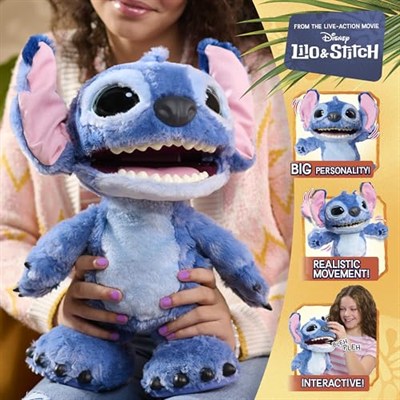 Just Play Disney Ultimate Stitch – Fonksiyonel Pelüş Hayvan, 100+ Gürültü ve Tepki, 3 Yaşından İtibaren, 43 cm, Etkileşimli, Pelüş Hayvan