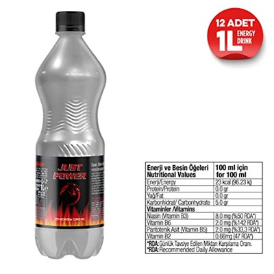 Just Power Enerji İçeceği, 1 lt (12li Paket, 12 adet x 1 lt)