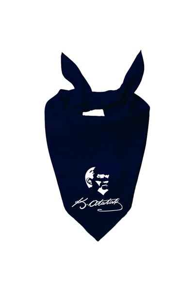 K.Atatürk Imzası Ve Atatürk Silüet Tasarım Tek Renk Fular
