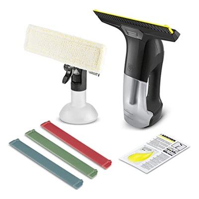 Kärcher Pencere Temizleyici WV 6 Plus Multi Black Edition, Ekstra Uzun Pil Ömrü 100 Dakika, Mikro Elyaf Kılıflı Püskürtme Şişesi, 3 Renkli Yedek Çekme Dudağı, 20 ml Pencere Temizleyici Konsantresi