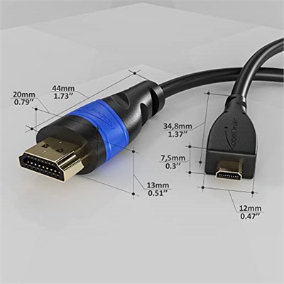 KabelDirekt – 2 m – micro-HDMI kablosu (HDMI – Micro-HDMI, iki yönlü – Ultra HD için 4 K @ 60 Hz – Ethernet ile yüksek hız – HDMI 2.0/1.4 ile uyumlu, t - Seçenekler: 2m, 3m, 5m, Standart., Tek kişilik