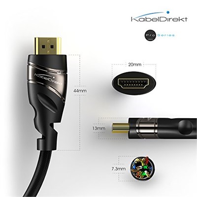 KabelDirekt – 4K HDMI kablosu – 10m (Ethernetli Yüksek Hızlı HDMI, 4K Ultra HD, 3D, Full HD, 1080p, HDR, ARC, PS5, XBOX, HDTV) - Seçenekler: 10m, 0,5m, 1m, 1,5m, 2m, 3m, 5m, 7,5m