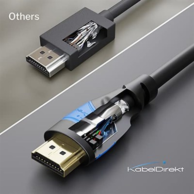 KabelDirekt – 8K/4K HDMI kablosu – 2 m – 8K@60 Hz (hızlı Ultra HD için ekstra bakır, 4K@120 Hz/8K@60 Hz – HDMI 2.0 ile uyumlu, Ethernet ile yüksek hız, Blu-ray/PS5/Xbox serisi X/anahtar, siyah)
