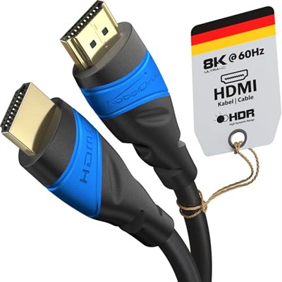 KabelDirekt – 8K/4K HDMI kablosu – 2 m – 8K@60 Hz (hızlı Ultra HD için ekstra bakır, 4K@120 Hz/8K@60 Hz – HDMI 2.0 ile uyumlu, Ethernet ile yüksek hız, Blu-ray/PS5/Xbox serisi X/anahtar, siyah)