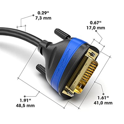KabelDirekt – Çift Bağlantılı DVI kablosu – parazitsiz sinyal iletimi için ferrit çekirdekli – 2m (dijital DVI-D/24+1 monitör kablosu, DVIdan DVIya, 60Hzde 2560×1600e kadar veya Full HD/1080p)
