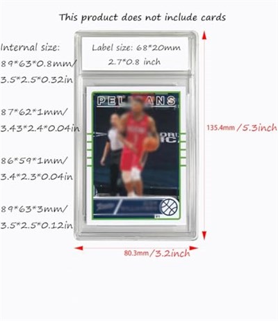 Kademeli Kart Kılıfı, 10 Adet Beyzbol Kartı Tutacağı Ticaret Kartı Koruyucu Kılıf Kollu Şeffaf Ekran Kartı Kılıfları, Spor Kartları için Etiket Pozisyonlu Beyzbol Kartı (8,6 x 5,8 x 0,00