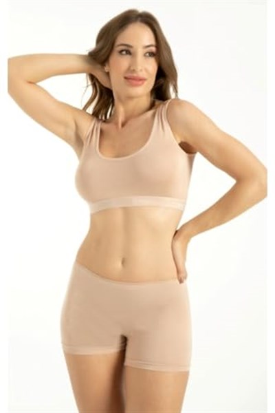 Kadın 2 Li Paket Ten Rengi Bambu Boxer Külot (Ten/S)