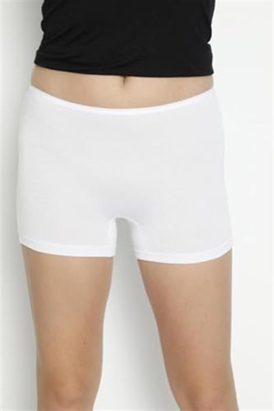 Kadın Beyaz 5li ECO Paket Bambu Boxer Şort Külot