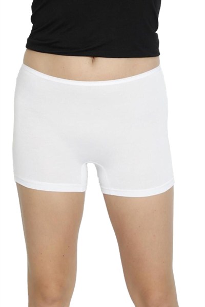 Kadın Beyaz 5li ECO Paket Bambu Boxer Şort Külot